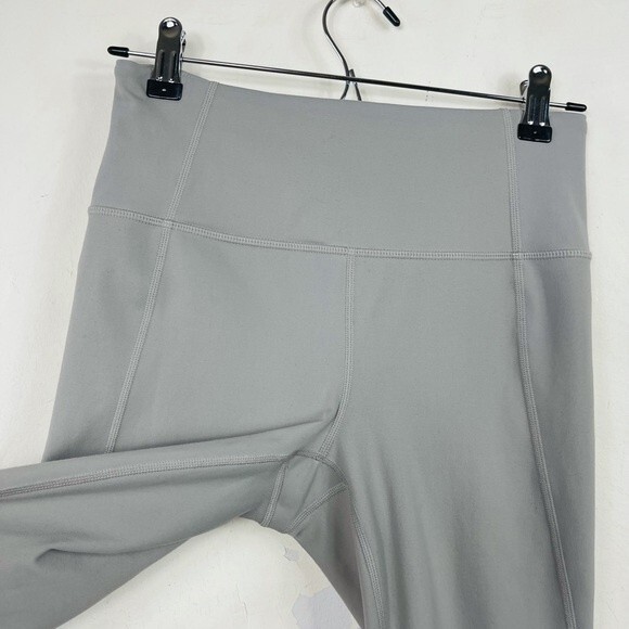 Athleta Eclipse 7/8 Tight High Waist Yoga Leggings In Silver Grey Mesh Panels S - Picture 7 of 16